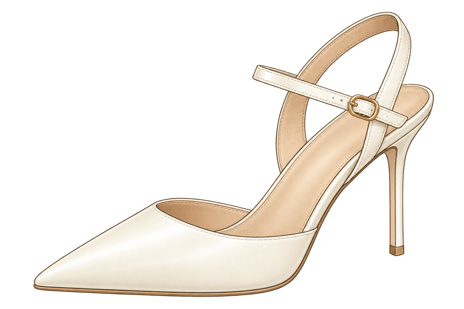 Lancip · slingback terbuka